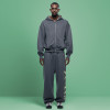 Custom Letter Print Logo Tracksuit | Heavyweight Vintage Acid Wash | Men's Hooded Sweatsuit