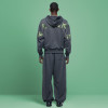 Custom Letter Print Logo Tracksuit | Heavyweight Vintage Acid Wash | Men's Hooded Sweatsuit