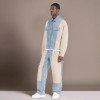Custom High Quality Tracksuit | Denim patchwork fashion Sweatsuit | Men's Two Piece Set