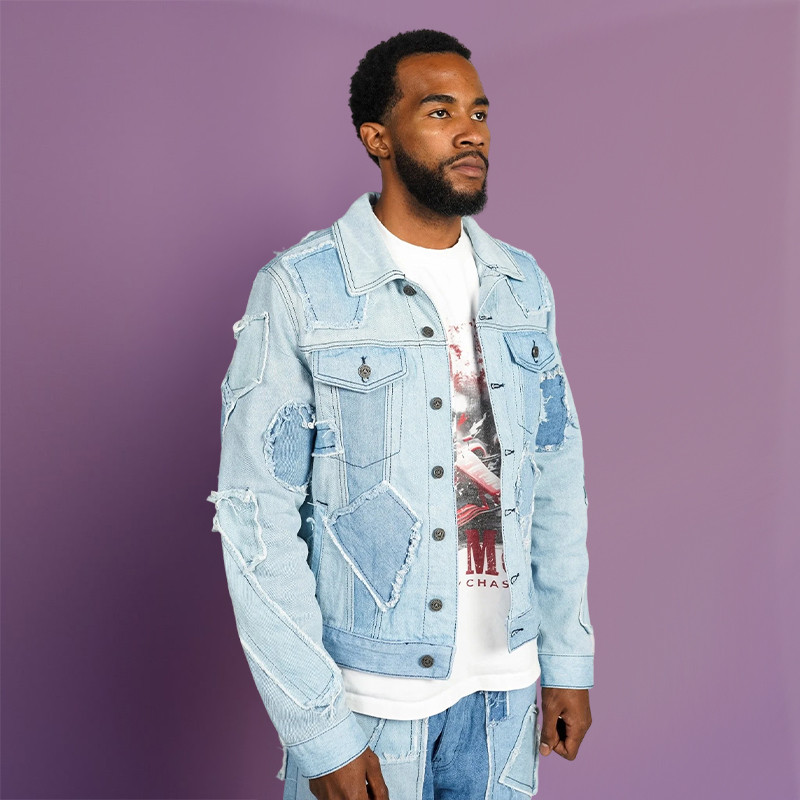 Embroidery Distressed Jacket