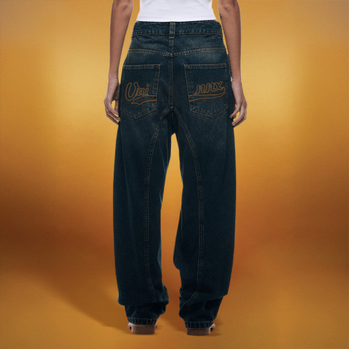 Custom Men's Casual Jeans | Acid Wash Sun Faded Pants | Baggy Casual Vintage Denim