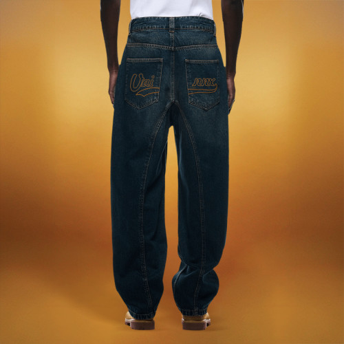 Custom Men's Casual Jeans | Acid Wash Sun Faded Pants | Baggy Casual Vintage Denim