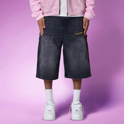 Custom Washed Vintage Jeans | Baggy Straight-leg Shorts | Streetwear Shorts Supplier