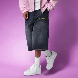 Custom Washed Vintage Jeans | Baggy Straight-leg Shorts | Streetwear Shorts Supplier