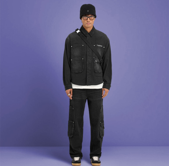 Custom Heavyweight Canvas Work Tracksuits | Acid Wash Faded Vintage | Men's Two Piece Set