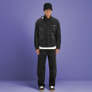 Custom Heavyweight Canvas Work Tracksuits | Acid Wash Faded Vintage | Men's Two Piece Set