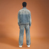 Custom Men's Washed Denim Tracksuits | Vintage Hole Patch | Cotton Denim Jacket Streetwear
