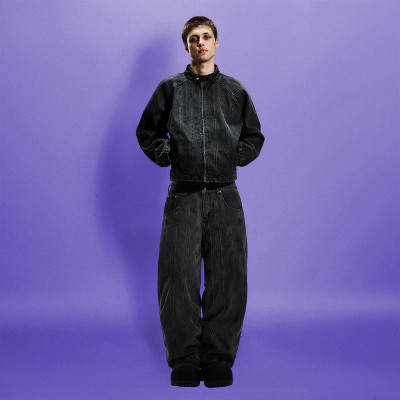 Custom Vintage Unisex Tracksuit | Embroidery Printed Baggy Casual | Simple Streetwear