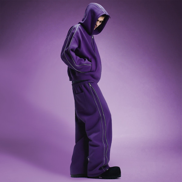 Custom Letter Printed Logo Tracksuit | Oversized Heavyweight Two-piece set | Streetwear Sweatsuits