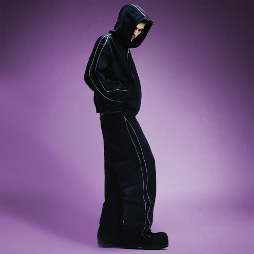 Custom Letter Printed Logo Tracksuit | Oversized Heavyweight Two-piece set | Streetwear Sweatsuits
