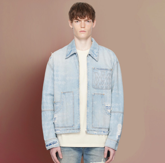 Custom Men's Vintage Denim Jacket  | Printed Embroidery Logo | Streetwear Supplier