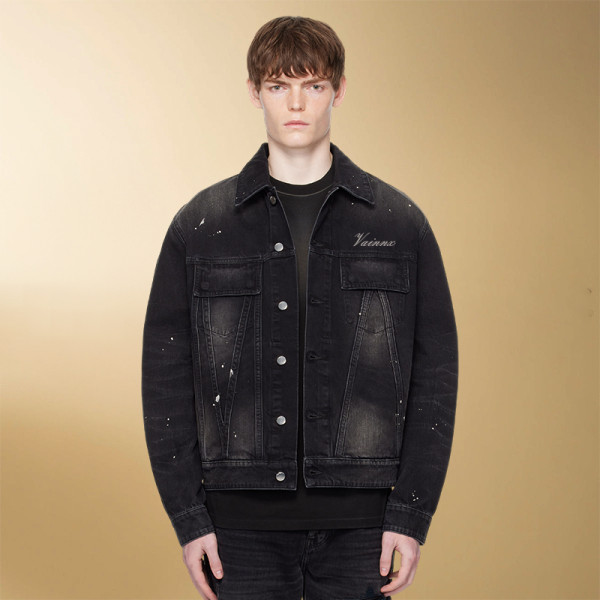 Custom Unisex Vintage Denim Jacket | Casual Slim Long Sleeve Jacket | Oversize Streetwear Supplier