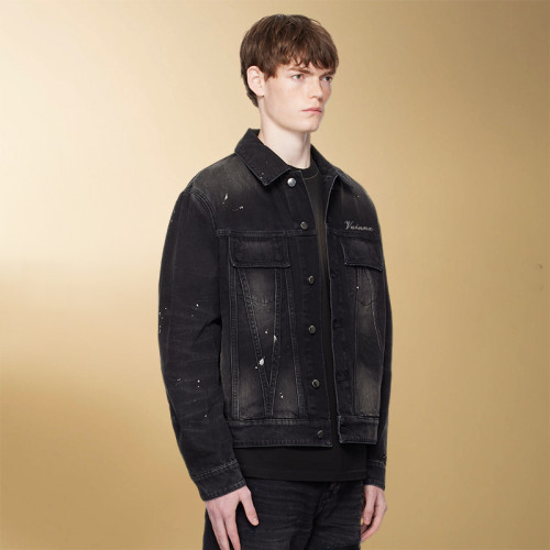 Custom Unisex Vintage Denim Jacket | Casual Slim Long Sleeve Jacket | Oversize Streetwear Supplier