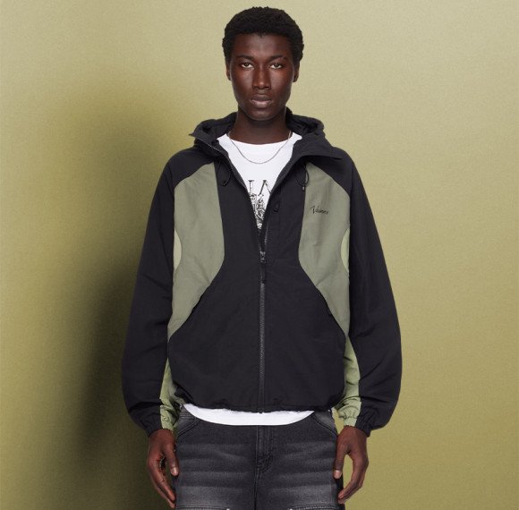 Custom Nylon Boxy Zipper Pockets | Streetwear Splicing Color Blocks | Zip up Windbreaker Jackets