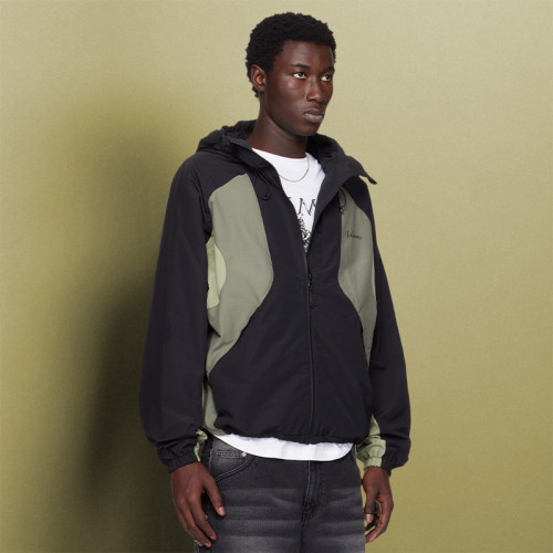 Custom Nylon Boxy Zipper Pockets | Streetwear Splicing Color Blocks | Zip up Windbreaker Jackets