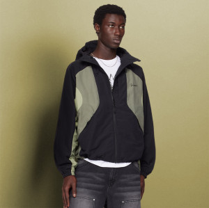 Custom Nylon Boxy Zipper Pockets | Streetwear Splicing Color Blocks | Zip up Windbreaker Jackets