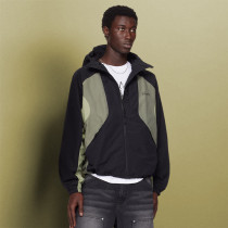 Custom Nylon Boxy Zipper Pockets | Streetwear Splicing Color Blocks | Zip up Windbreaker Jackets