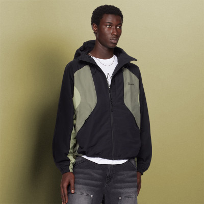 Custom Nylon Boxy Zipper Pockets | Streetwear Splicing Color Blocks | Zip up Windbreaker Jackets