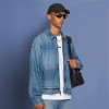 Custom Blue Washed Jacket | 100% Cotton Drop Shoulder | Classic Loose Heavyweight Coat
