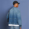 Custom Blue Washed Jacket | 100% Cotton Drop Shoulder | Classic Loose Heavyweight Coat