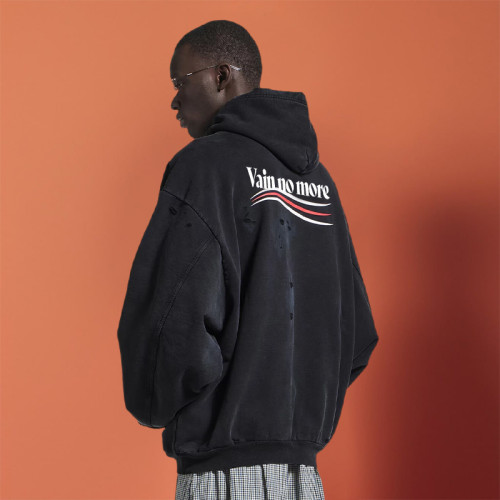 Custom Broken Hole Patch Hoodie |Acid Wash Distressed Vintage | Boxy Fit Cropped Sweatshirts
