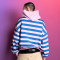 Custom Oversized Embroidery Stripes Hoodie | 100% organic cotton | Streetwear Supplier