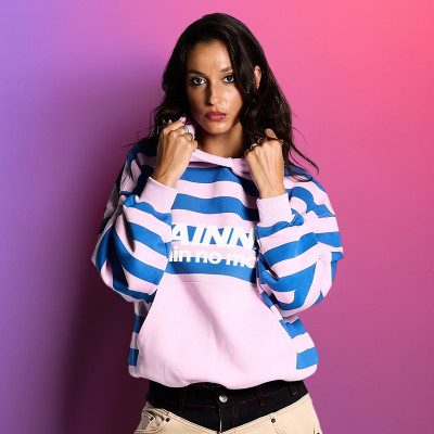 Custom Oversized Embroidery Stripes Hoodie | 100% organic cotton | Streetwear Supplier