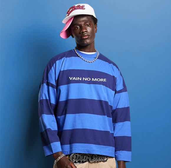 Custom Unisex Long-sleeved T-shirt | Striped Print Breathable Cotton| Streetwear supplier