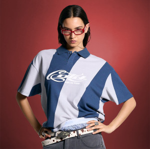 Custom Streetwear Sports T-Shirt | Striped Embroidery Logo | Casual Baggy Fashion
