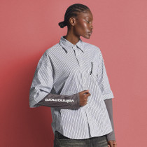 Custom Letter Pattern Logo Shirts | Summer Casual Stripe Men's Shirt | Lightweight Streetwear