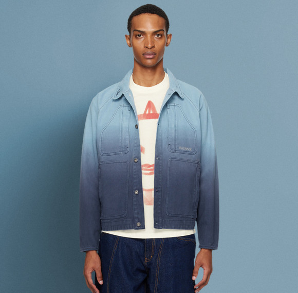 Custom Washed Denim Shirt | Vintage Gradient Fading| Fashion Concise Streetwear