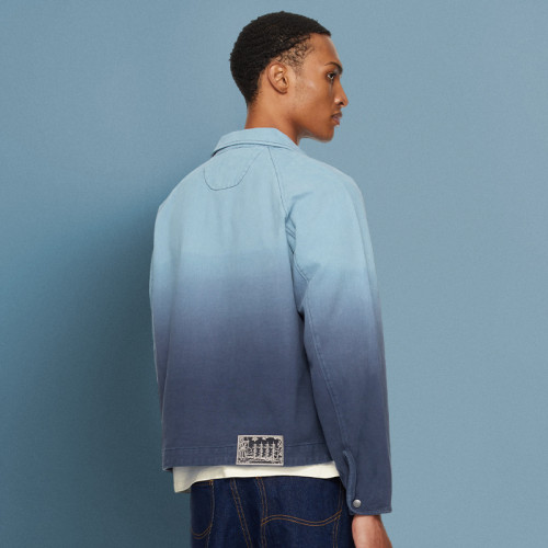 Custom Washed Denim Shirt | Vintage Gradient Fading| Fashion Concise Streetwear