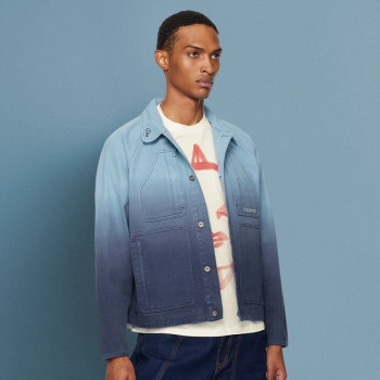 Custom Washed Denim Shirt | Vintage Gradient Fading| Fashion Concise Streetwear