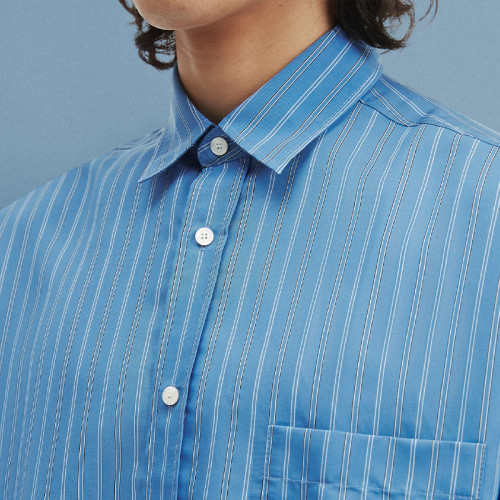 Custom Casual Boxy Fit Shirt | Striped Button up Long Sleeve Vintage| Unisex Summer Shirt