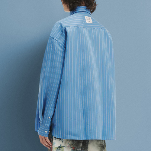 Custom Casual Boxy Fit Shirt | Striped Button up Long Sleeve Vintage| Unisex Summer Shirt