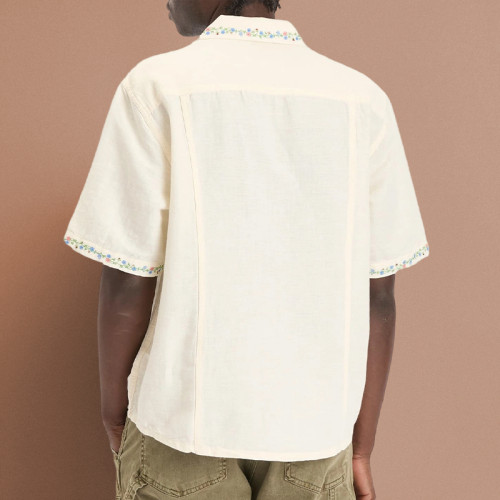 Custom High Quality Linen Shirt | Printed Embroidered Casual Shirt | Short Sleeve for Men