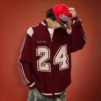 Custom Knitted Cardigan Sweater | Oversize Men Zipper Sweater | Football Sport Sweater