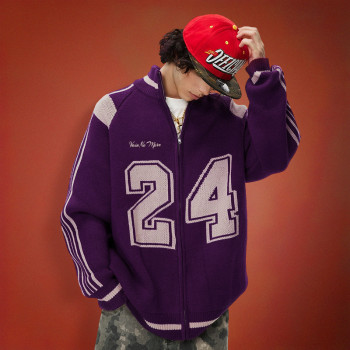 Custom Knitted Cardigan Sweater | Oversize Men Zipper Sweater | Football Sport Sweater