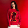 Custom 100% Cotton Sports Sweater | Long Sleeve Crew Neck Jacquard Pullover | Unisex Sweater Supplier