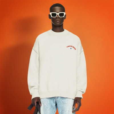Custom print Logo Pullover Sweater | Round Neck Long Sleeve Knitted | Sweater Manufacturer