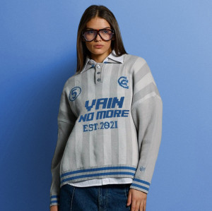 Custom Jacquard Pullover Knitwear | Varsity Knitted Polo | Men Sweaters Manufacturer