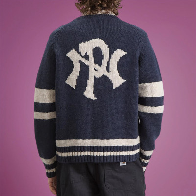 Custom Double Zipper Knitted Sweater | Wool Embroidered Print Logo | Unisex Sweater Manufacturer