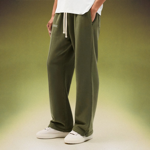 OEM High Quality Pants | Custom Fashion Printed Logo | Solid Color Straight Leg Pants