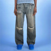 Custom Men's Ripped Jeans | Wash Patch Vintage Denim | Streetwear Pants Supplier
