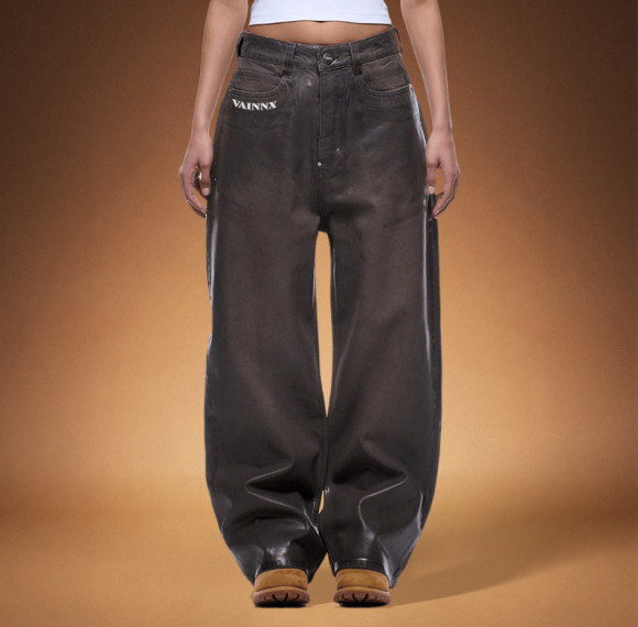 Custom Men's Trousers | Washed Vintage Denim Pants | Baggy Wide-leg Pants