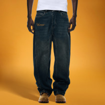Custom Men's Casual Jeans | Acid Wash Sun Faded Pants | Baggy Casual Vintage Denim