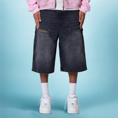Custom Washed Vintage Jeans | Baggy Straight-leg Shorts | Streetwear Shorts Supplier