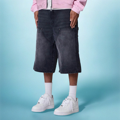 Custom Washed Vintage Jeans | Baggy Straight-leg Shorts | Streetwear Shorts Supplier