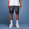 Custom Casual Slim Fit Denim Shorts | Cut Sew Raw Hem | Distressed Applique Embroidery Shorts