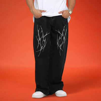 Custom Rhinestone Luxury Twill Trousers | Plain Tree Solid Pattern | Pants Manufacturer